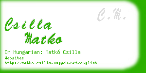 csilla matko business card